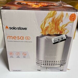 New! Solo Stove Mesa XL Smokeless Tabletop Fire Pit - Stainless Steel
